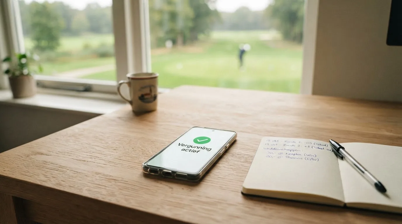 Een lege rechtszaal met houten banken in het ochtendlicht